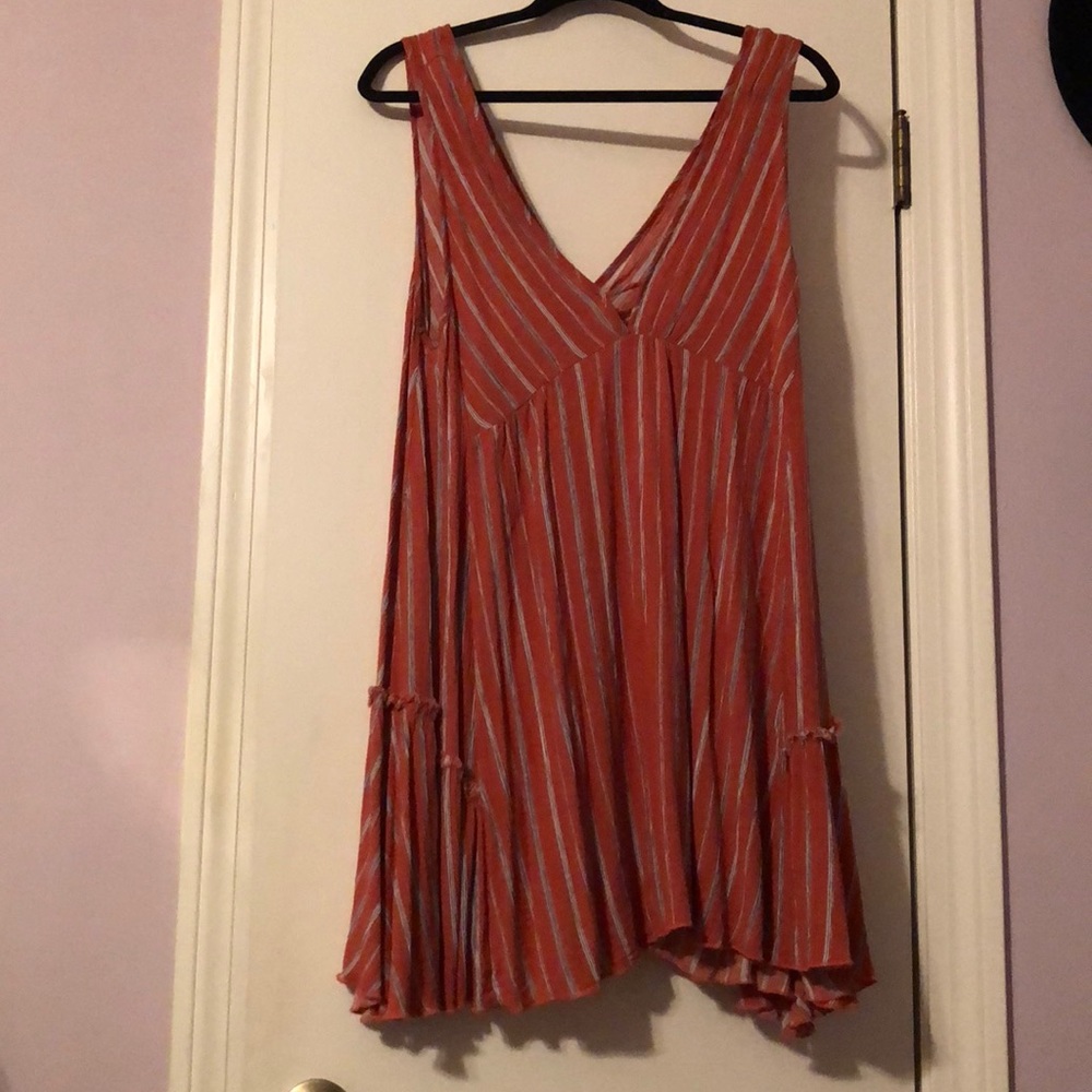 Orange and blue dress